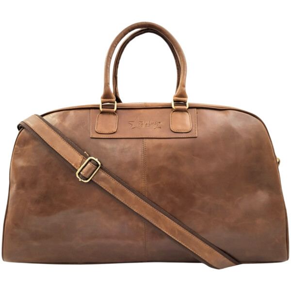 Leather Brown Duffle Bag For Travel